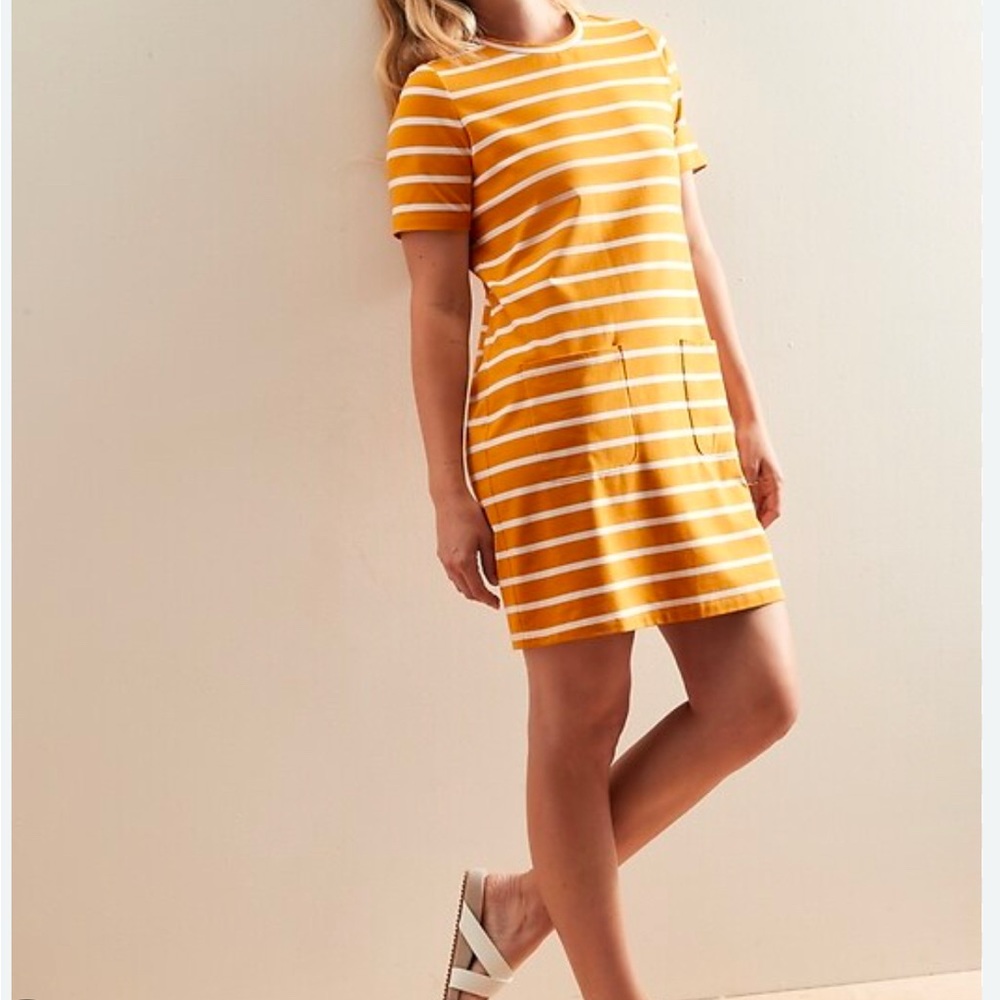 Striped Mustard Dress